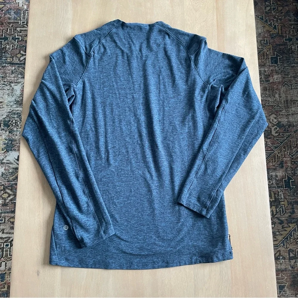 Lululemon Surge Warm Long Sleeve Heathered True Navy / Black - Picture 5 of 11